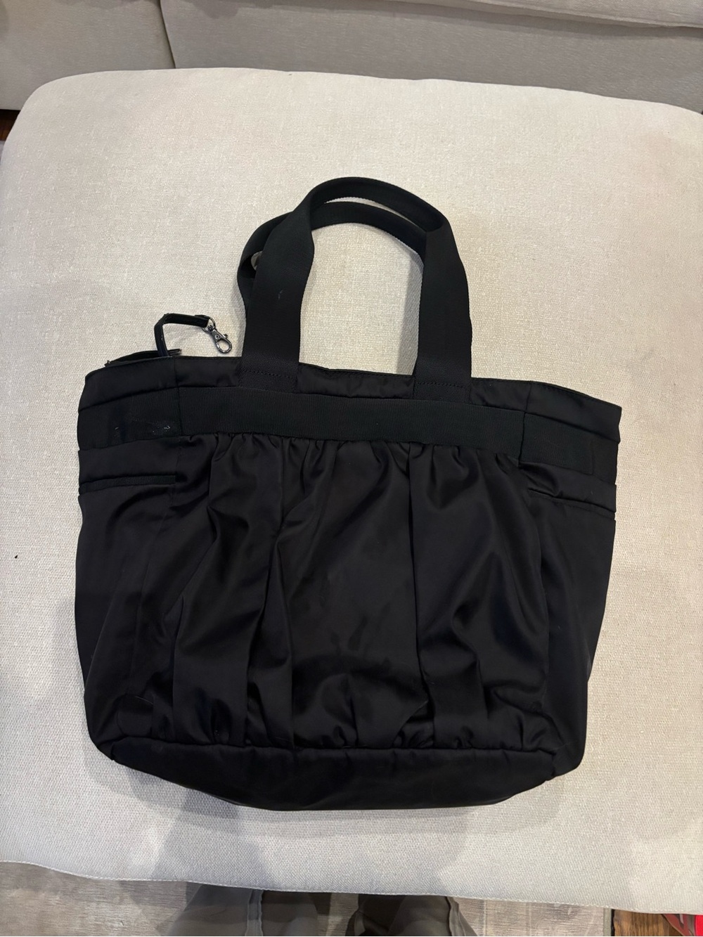 Athleta Black Tote Bag with Top Handles